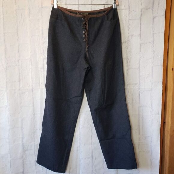 HARVE BENARD BY BENARD HOLTZMAN Wool Lace Front Pants - Picture 1 of 10
